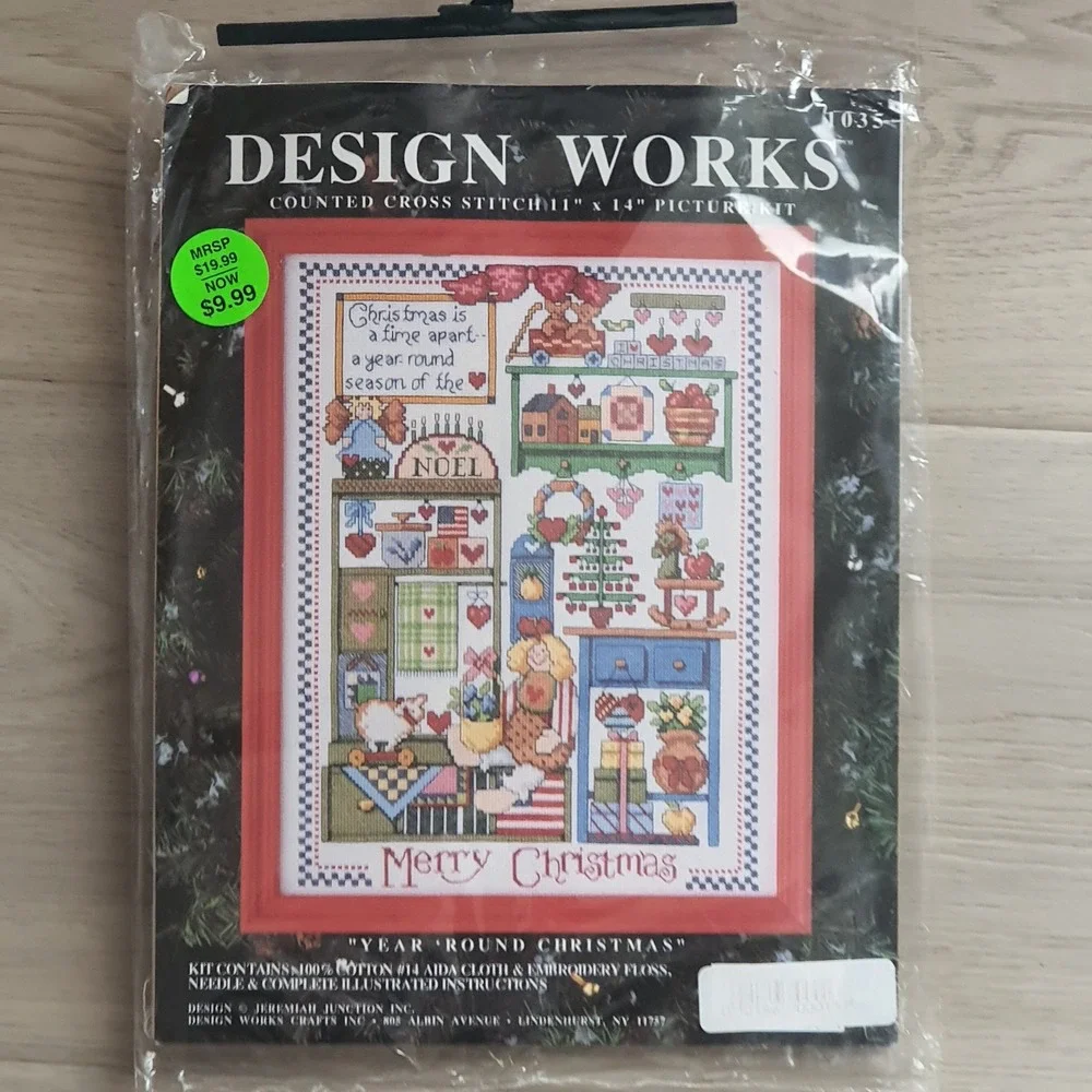 Design Works‎ Year Round Christmas Cross Stitch Kit Aida Floss Dolls Embroidery